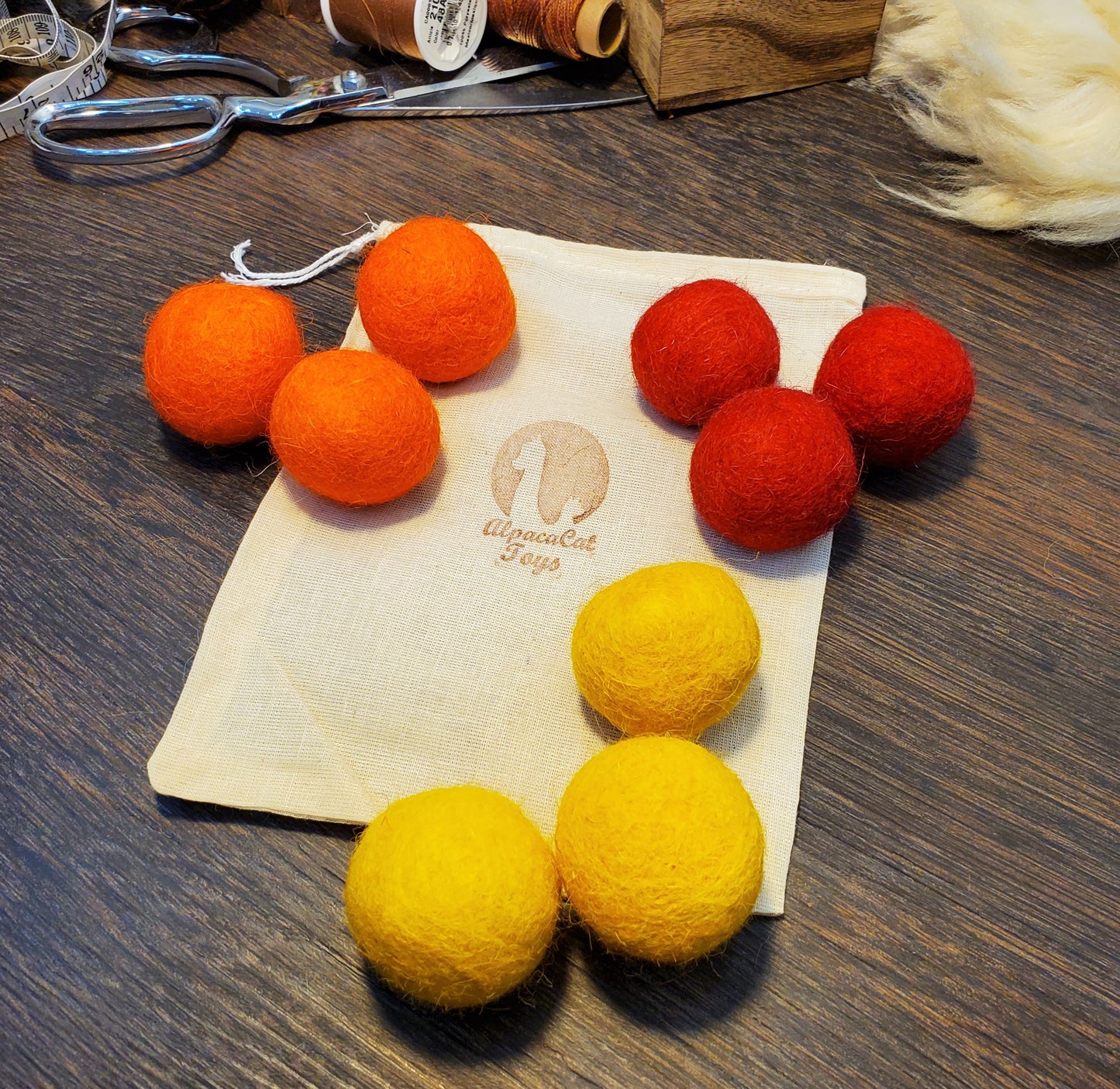 Felted Wool Cat Toys: Handmade Catnip Balls, 9-Piece Set